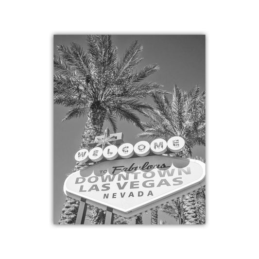 Vintage Vegas Art Print | Black and White Neon Art Decor