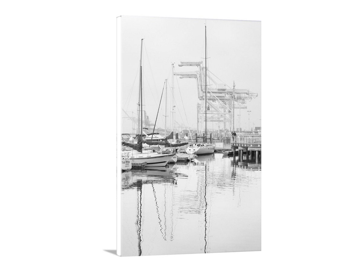 Jack London Square Port Picture – Oakland CA Harbor in Black and White