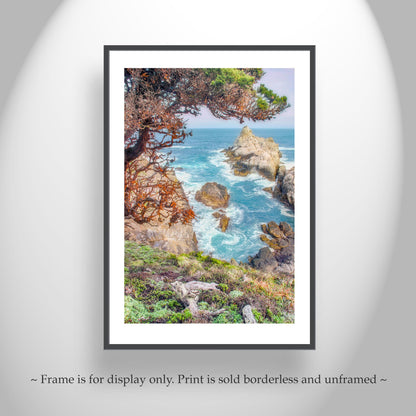 Point Lobos Ocean Waves Artwork | Carmel by the Sea Vertical Wall Art