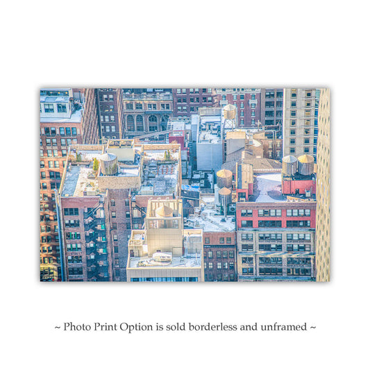 Midtown Manhattan Wall Decor with NYC Water Towers | NYC Art Gift
