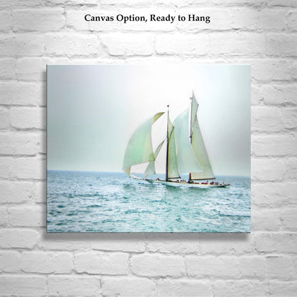 Sailboat Photography Print with Schooner on Pacific Ocean at San Diego Southern California