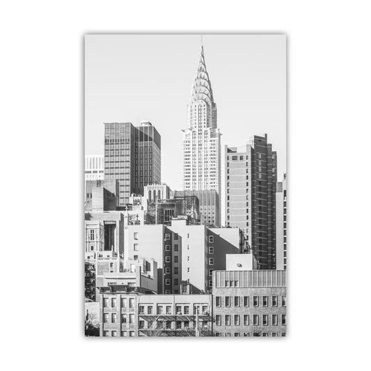 New York City Chrysler Building Architecture Art in Black and White