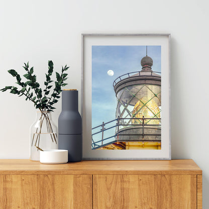Point Cabrillo Lighthouse & Moon – Mendocino Coast Painterly Art