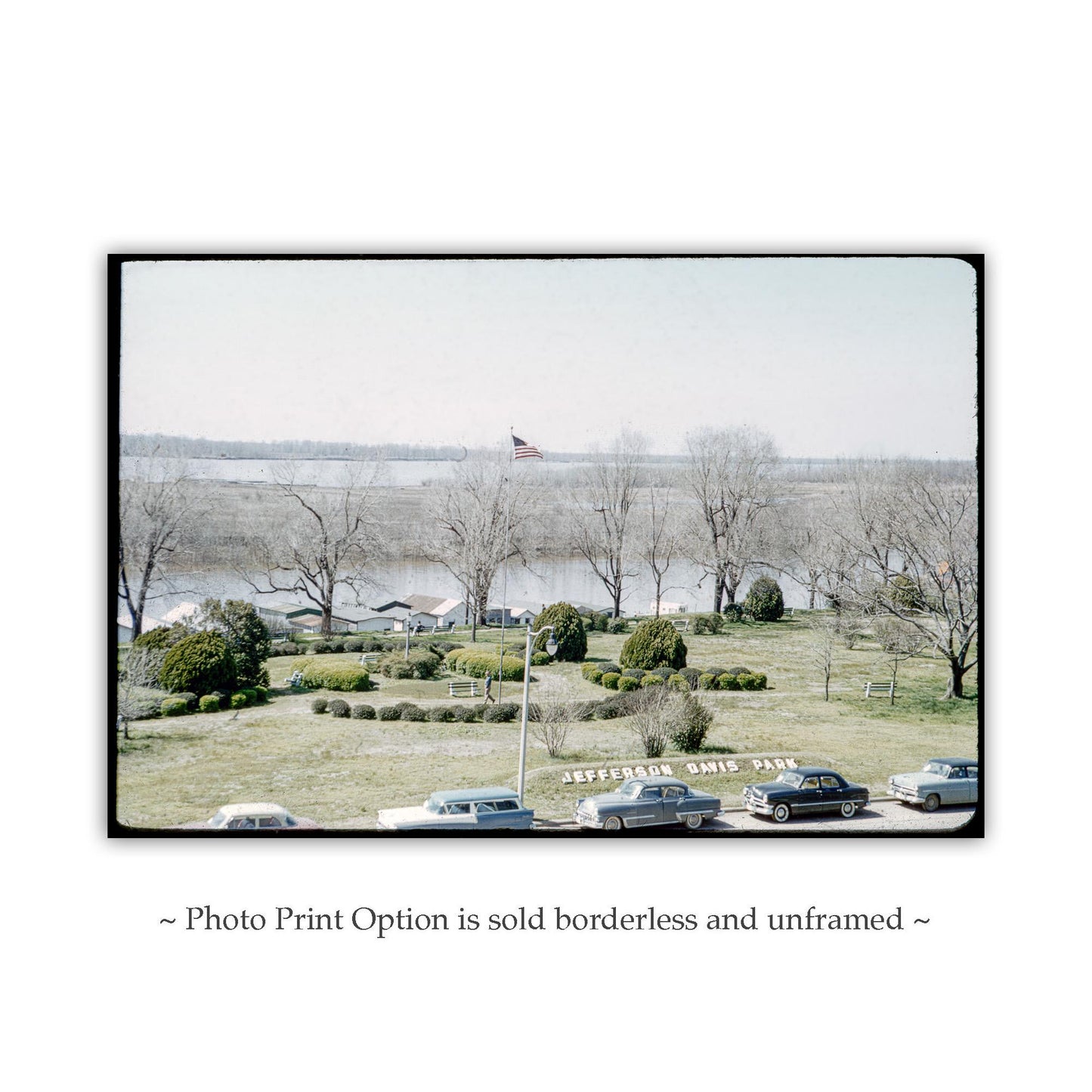 Memphis Park Mississippi River Vintage Photo Print  – Historic Wall Art | Tennessee Retro Wall Décor | Memphis Gift