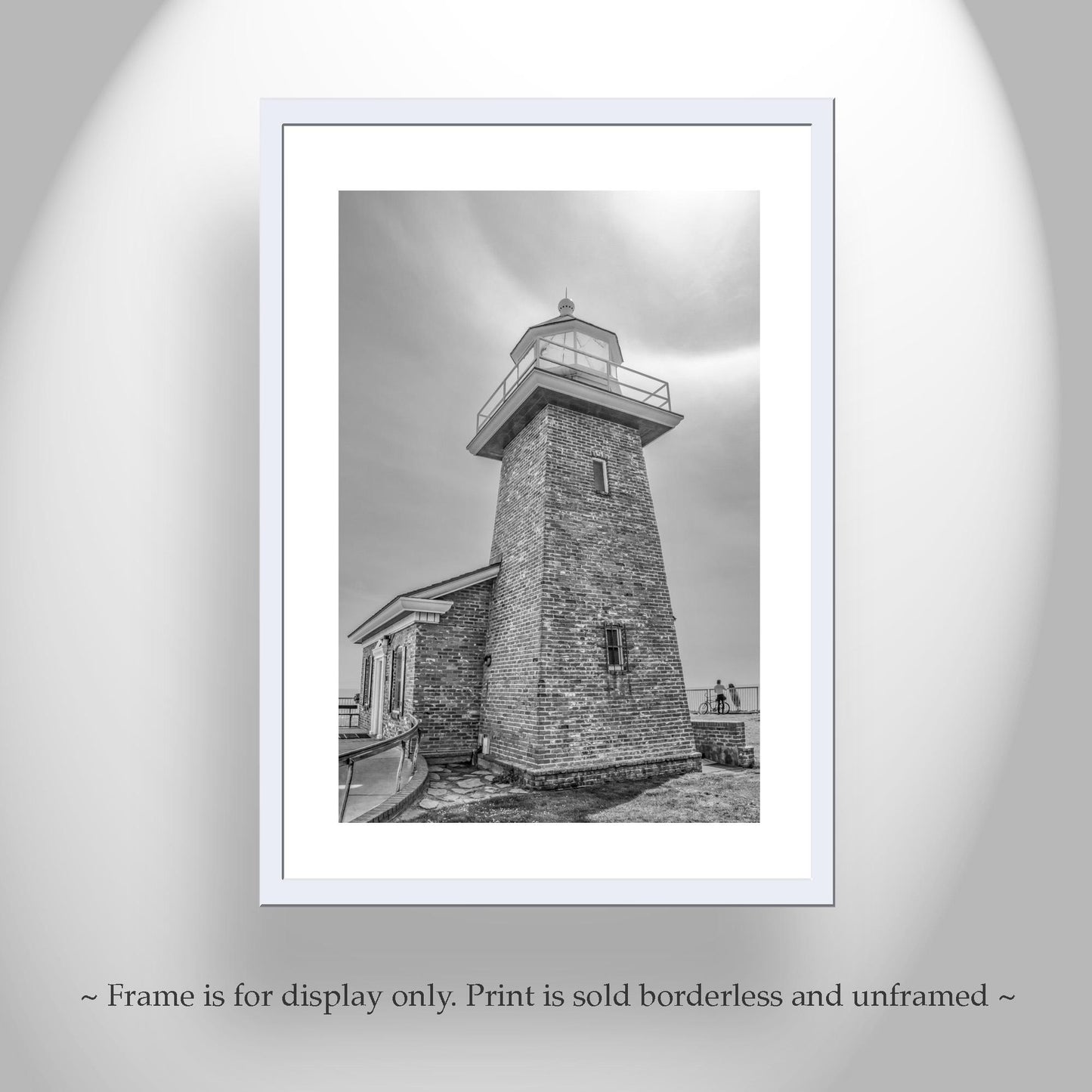 Santa Cruz Lighthouse Picture – B&W California Surf Wall Decor