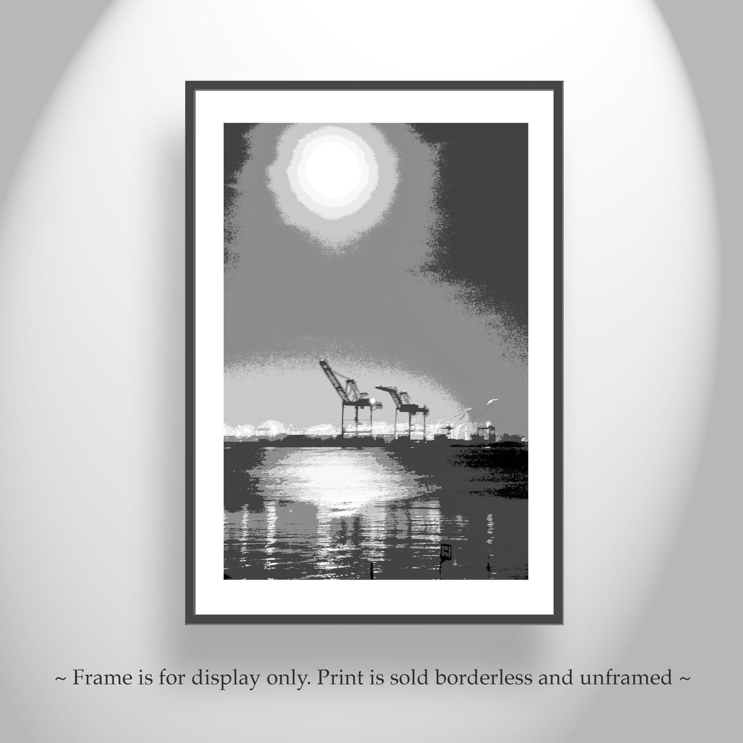 Oakland Art Print | Port of Oakland Harbor Cranes in Black and White