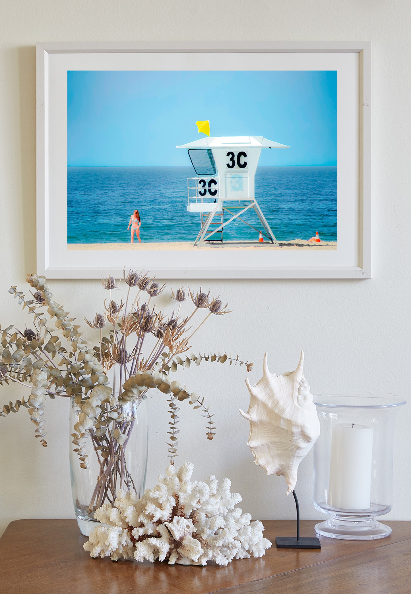 Southern California Beach Lifeguard Tower at San Diego Art Print