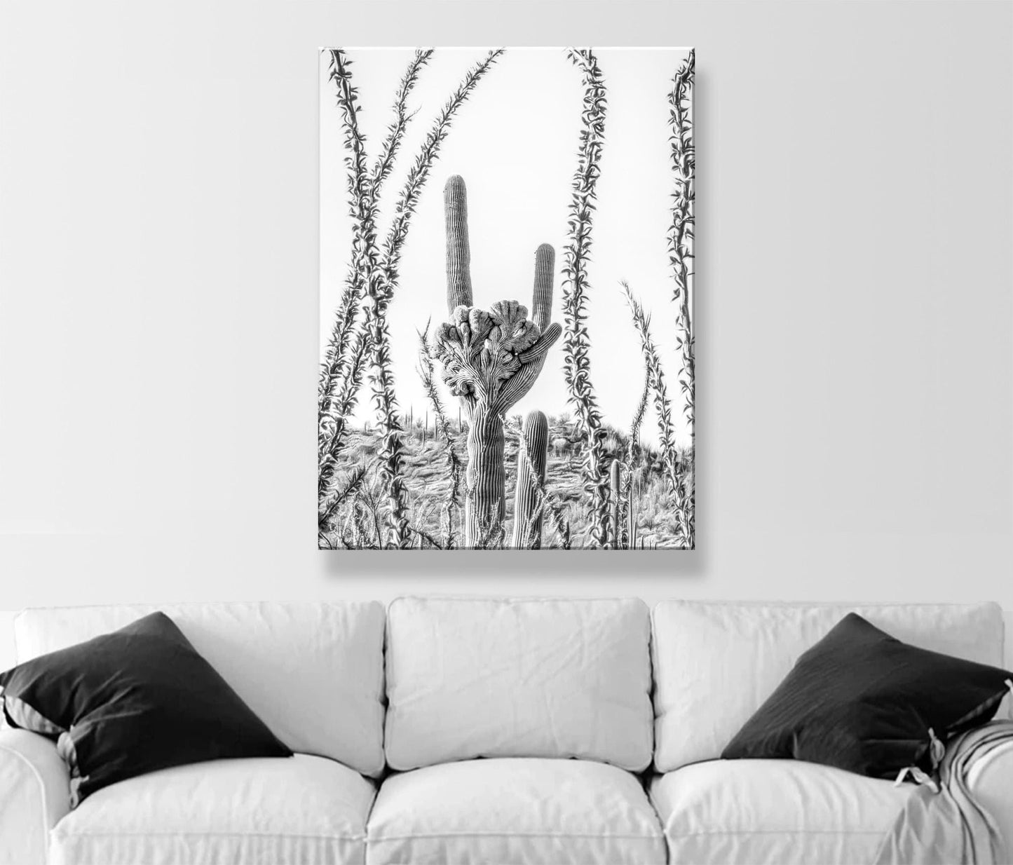 Crested Cactus and Ocotillo Desert Art Art Tucson Arizona