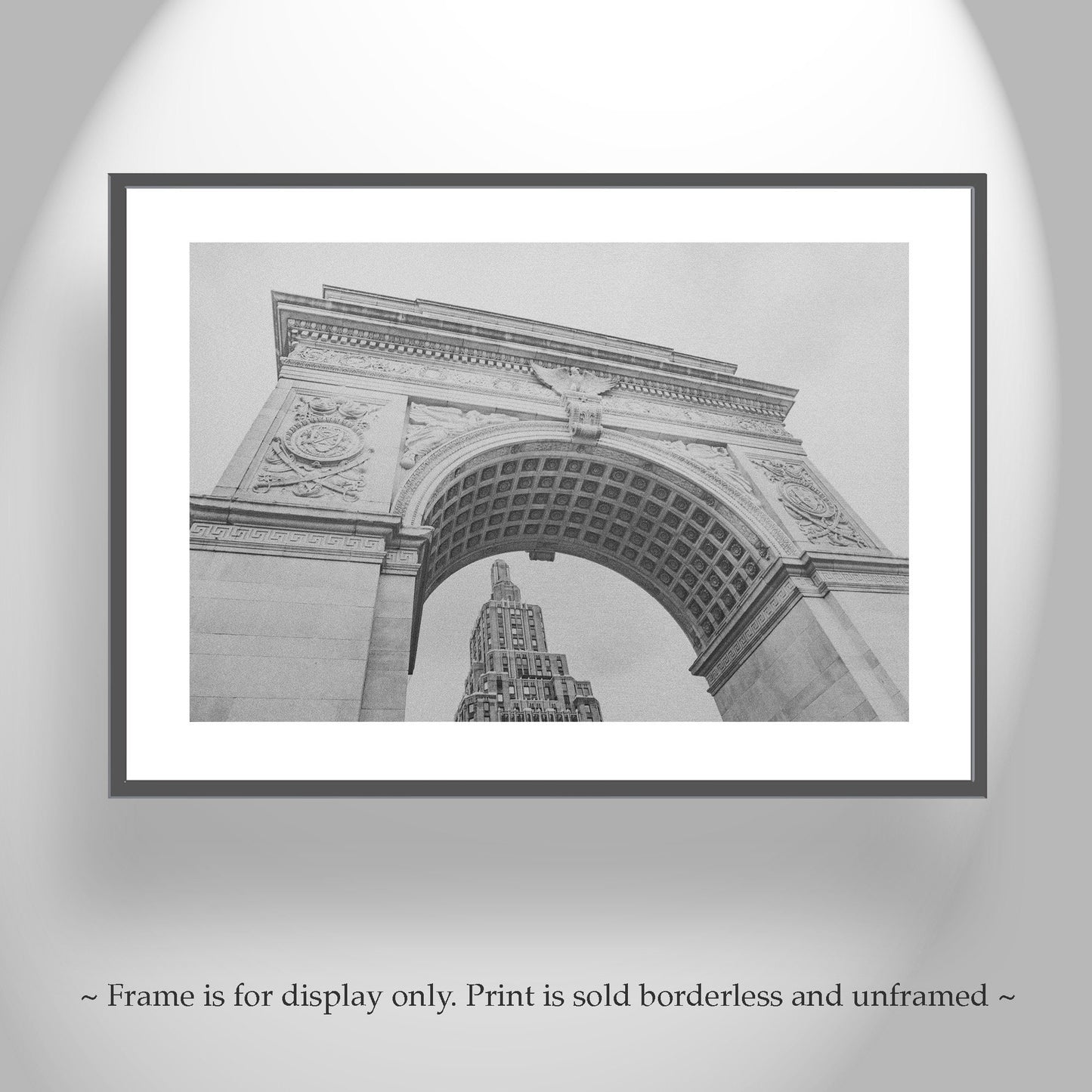 NYU Merch Washington Square Arch Art Print in Black and White
