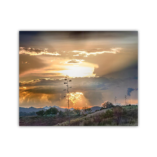 Desert Sunset Storm Cloud Wall Art Print with Tucson Arizona Monsoon