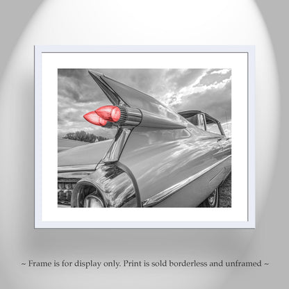 1959 Cadillac Photo Print in Black and White | Classic Car Art