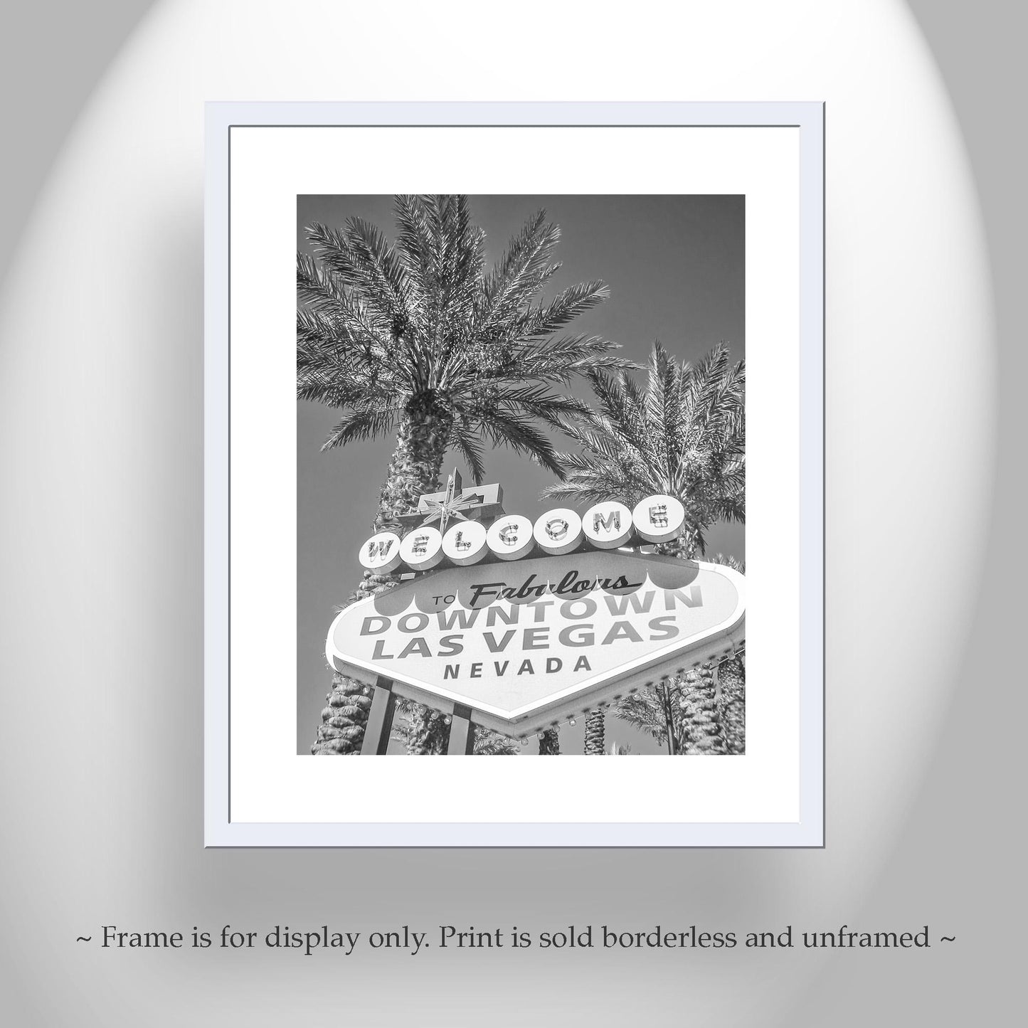Vintage Vegas Art Print | Black and White Neon Art Decor