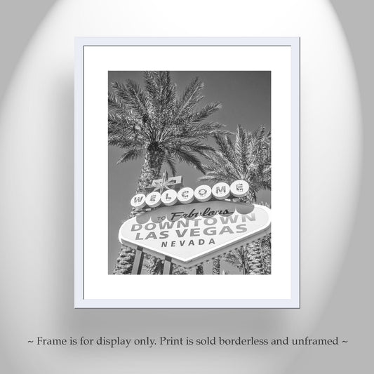 Vintage Vegas Art Print | Black and White Neon Art Decor
