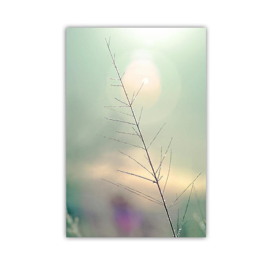 Minimalist Nature Art Print | Winter Frost on Grass | Serene Wall Decor