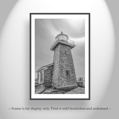 Santa Cruz Lighthouse Picture – B&W California Surf Wall Decor