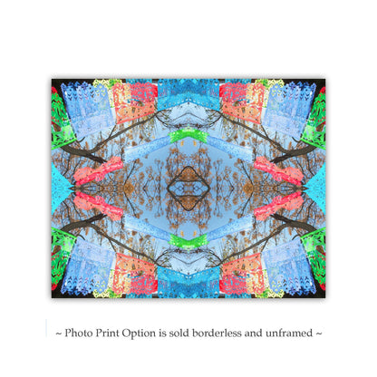 Mexican Folk Art Print with Papel Picado Banner Kaleidoscope
