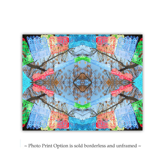 Mexican Folk Art Print with Papel Picado Banner Kaleidoscope