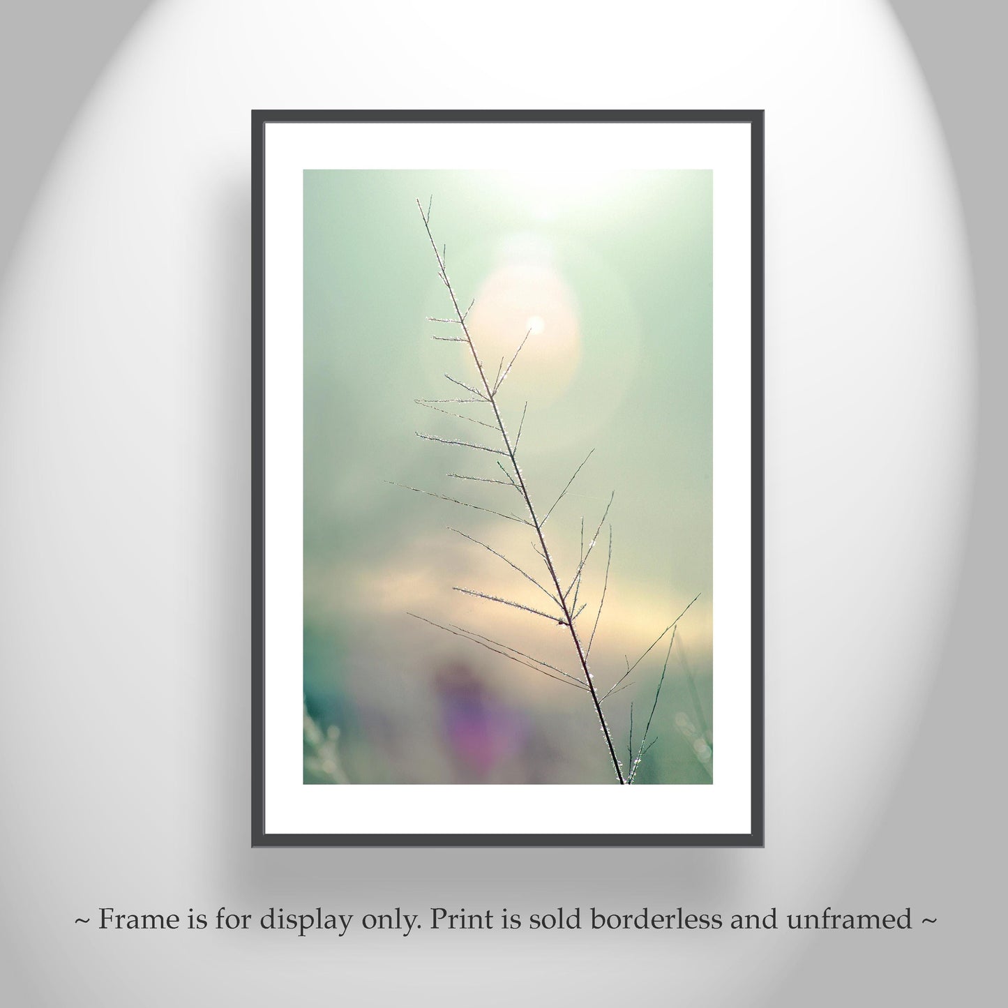 Minimalist Nature Art Print | Winter Frost on Grass | Serene Wall Decor