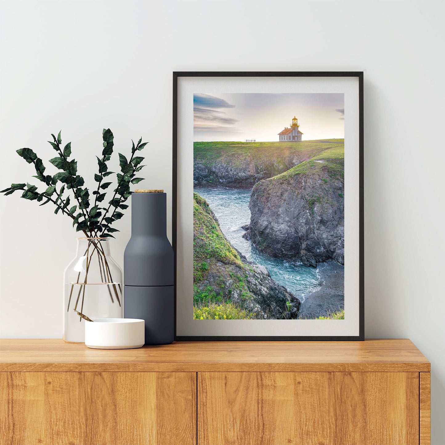 Point Cabrillo Lighthouse Painterly Art – Mendocino Coast Print