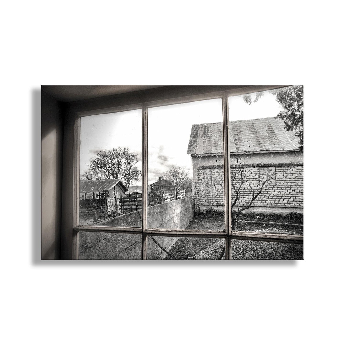 Empire Ranch Sonoita Arizona Black and White Old Adobe Barn Picture