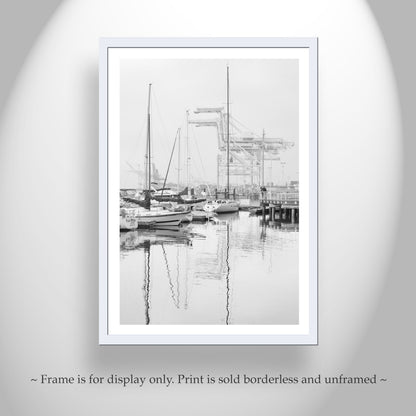 Jack London Square Port Picture – Oakland CA Harbor in Black and White
