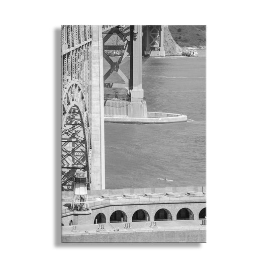 Sea Kayaking Photography Art Print at Golden Gate Bridge in Black and White | San Francisco Bay