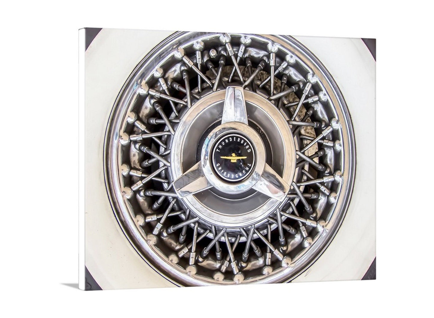 Ford Thunderbird Car Art with Vintage Wheel Covers Set of 3 Prints