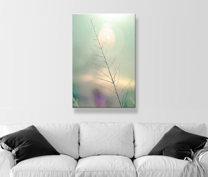 Minimalist Nature Art Print | Winter Frost on Grass | Serene Wall Decor