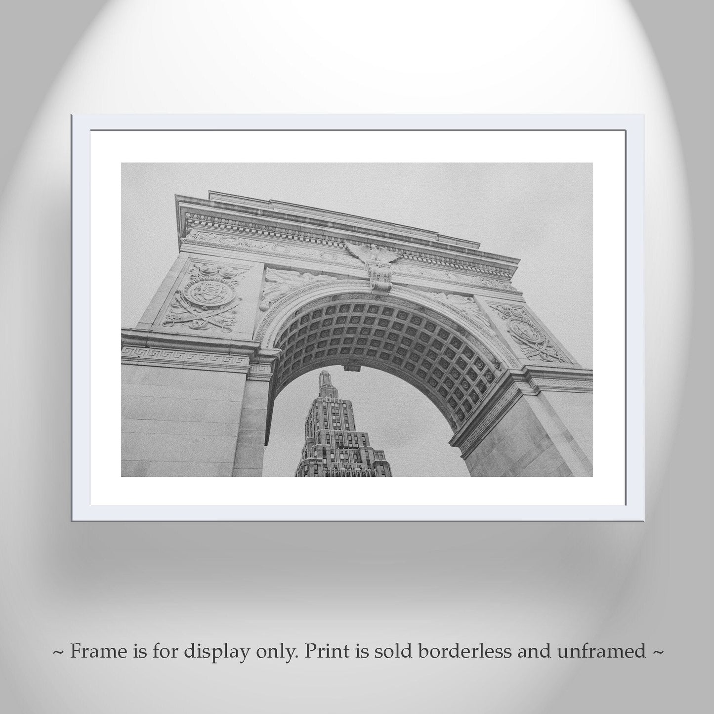 NYU Merch Washington Square Arch Art Print in Black and White
