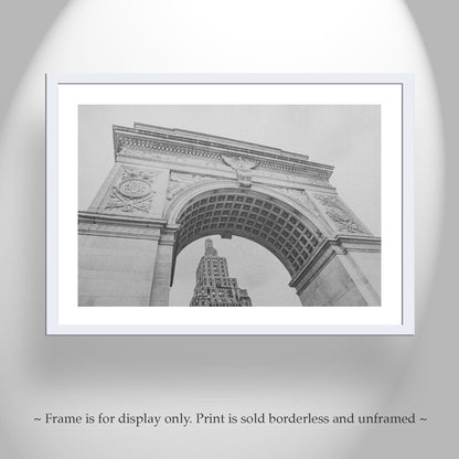 NYU Merch Washington Square Arch Art Print in Black and White