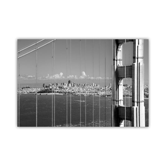 Golden Gate Bridge San Francisco Skyline Black and White Photograph