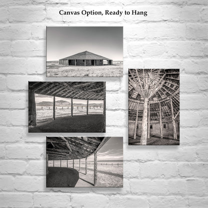 Round Barn Oregon Ranch Art Prints | Set of 4 | Pete French Burns OR