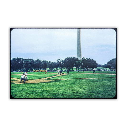 Mid-century Baseball at Capitol Mall with Washington DC Monument
