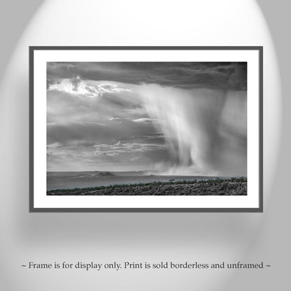 Southwestern Monsoon Rain Storm Wall Art – Arizona Black & White Art