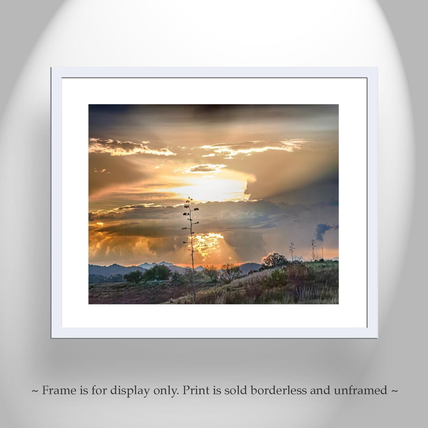 Desert Sunset Storm Cloud Wall Art Print with Tucson Arizona Monsoon
