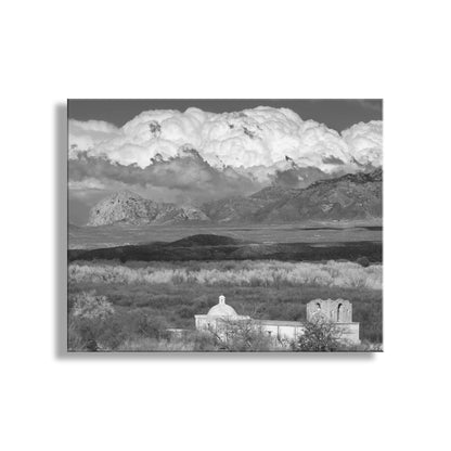 Tumacacori Mission Artwork – Black and White Tucson Landscape