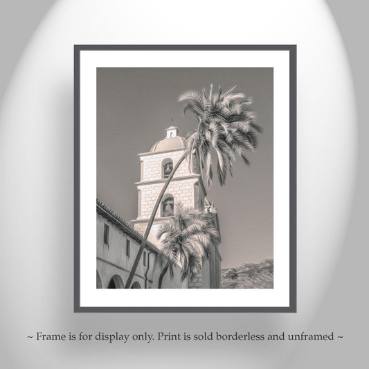 Santa Barbara California Mission Wall Art Print