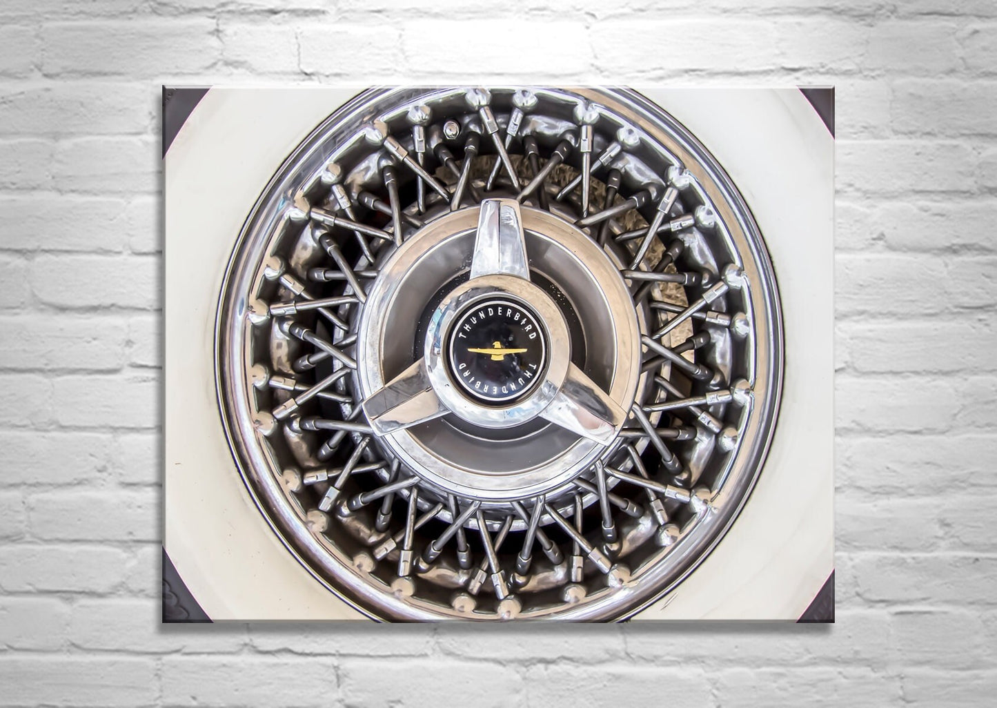 Ford Thunderbird Car Art with Vintage Wheel Covers Set of 3 Prints