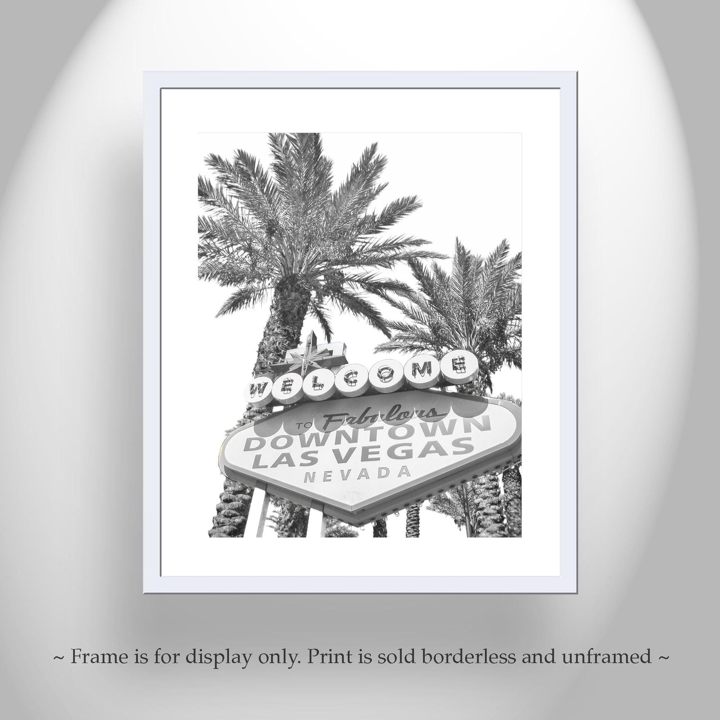 Las Vegas Vintage Neon Welcome Sign | Art print in Black and White