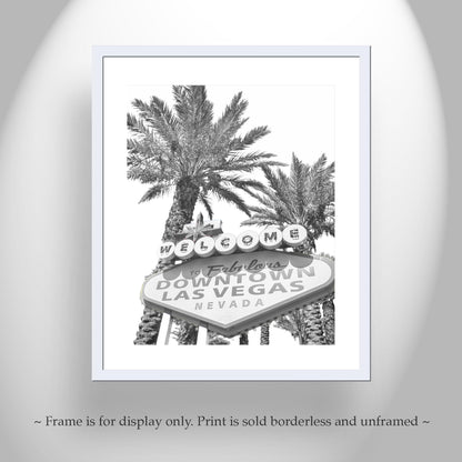 Las Vegas Vintage Neon Welcome Sign | Art print in Black and White