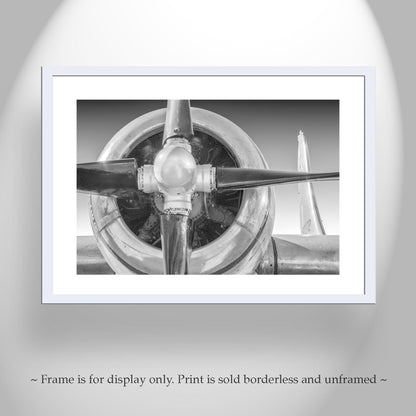 Boeing Superfortress WWII Warbird Art Print in Black and White