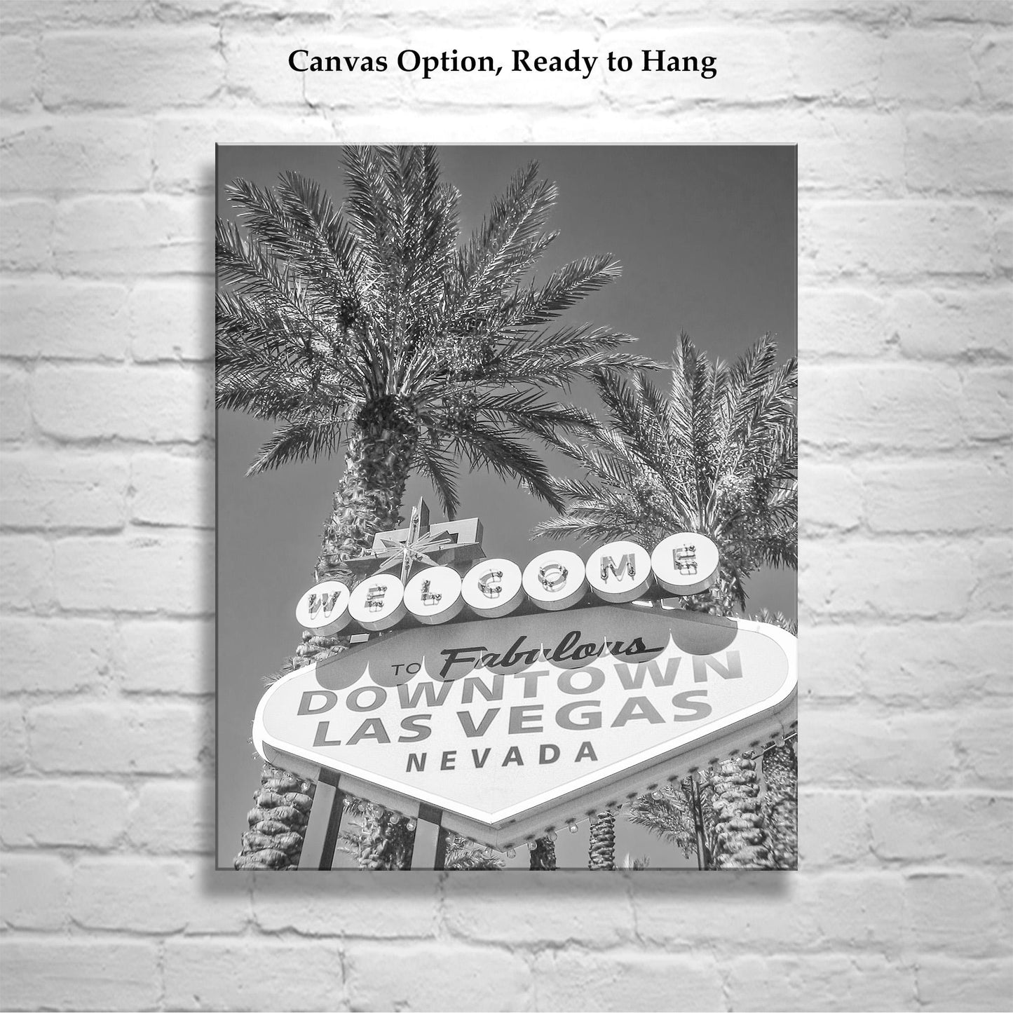 Vintage Vegas Art Print | Black and White Neon Art Decor