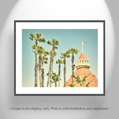 Hotel del Coronado San Diego Art Print | Vintage Beach Resort Photography with Palm Trees | Southern California Coastal Wall Decor Gift