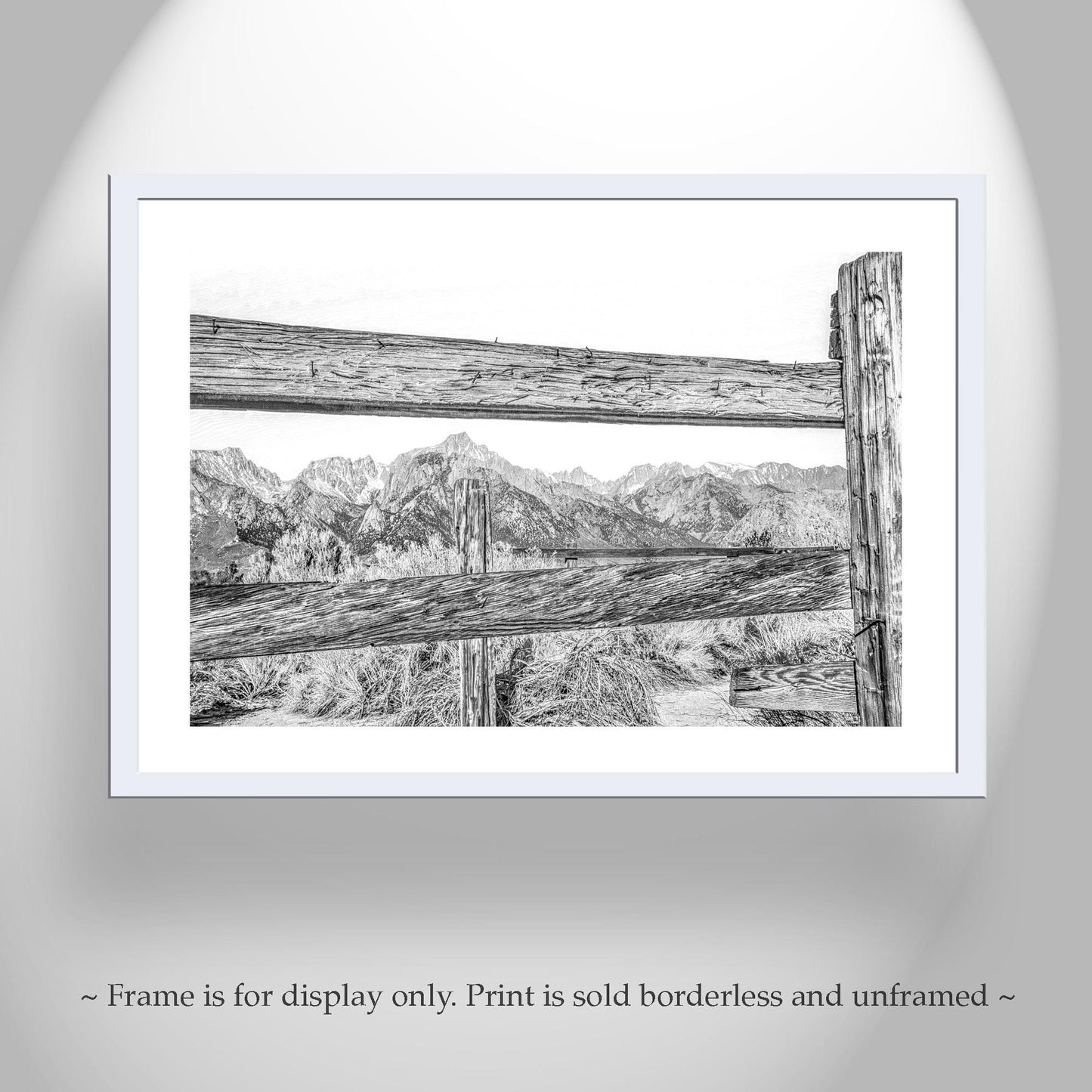 Eastern Sierras Black and White Fine Art – Owens Valley Wall Art Print