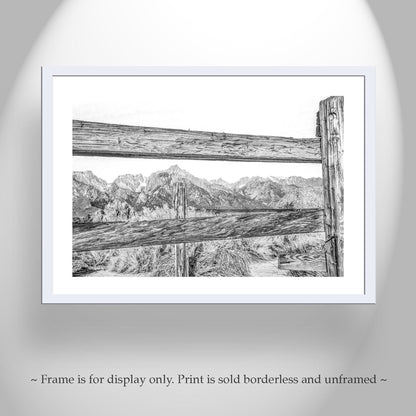 Eastern Sierras Black and White Fine Art – Owens Valley Wall Art Print