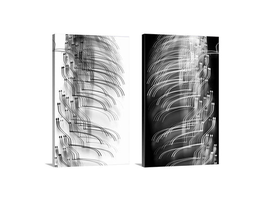 Abstract Black and White Fine Art Set of 2 Prints, Diptych
