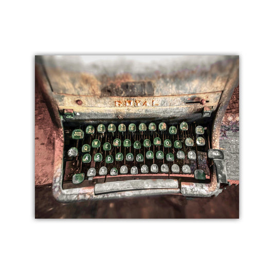 Surreal Rustic Typewriter Wall Art – Fine Art for Writers