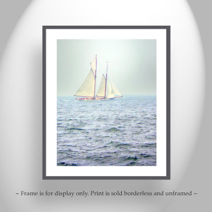 Schooner Sailboat Art Print at Pacific Ocean | Southern California Coast Nautical Wall Decor | San Diego