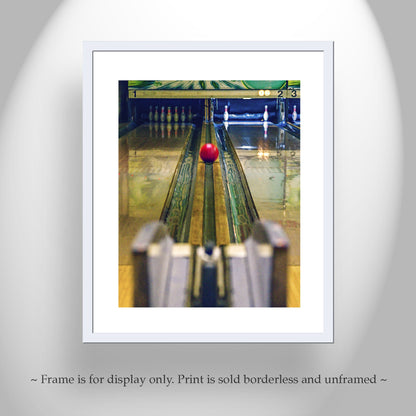 Vintage Bowling Alley Art Print | Retro Ten Pin Bowler Wall Decor