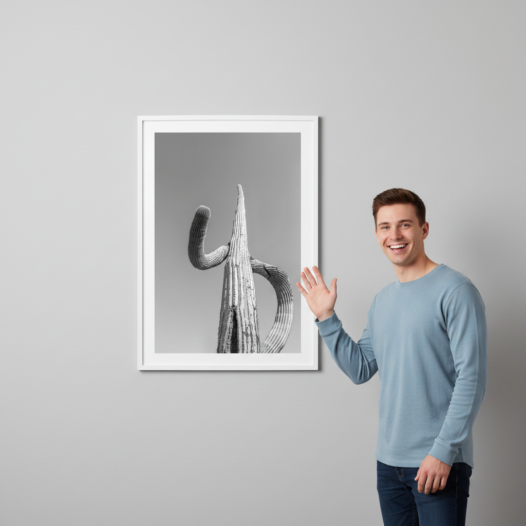 Large Saguaro Cactus Art Print | Arizona Desert Wall Decor